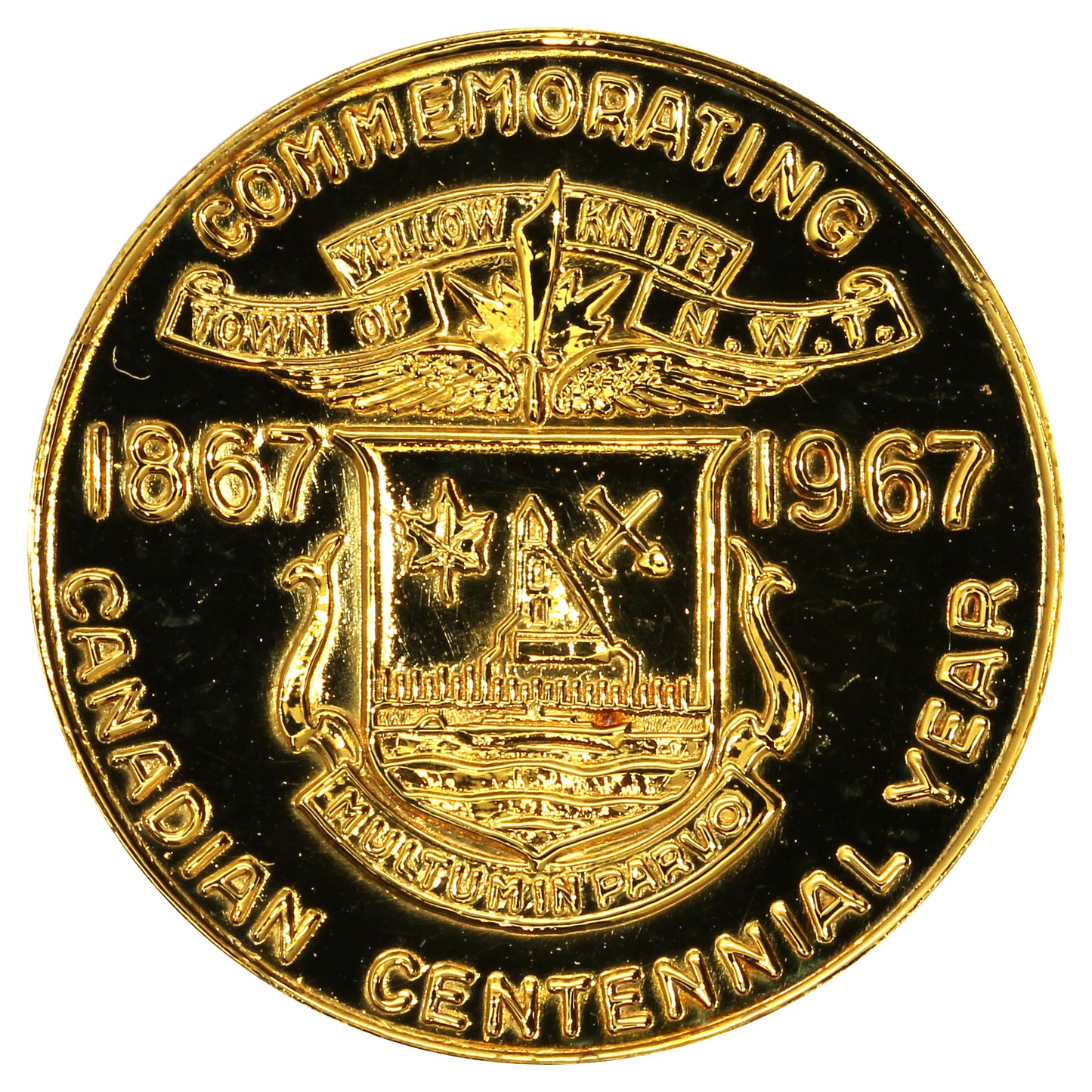 1867-1967 Birks Yellowknife NWT Canada Gold Filled Medallion in Original Box