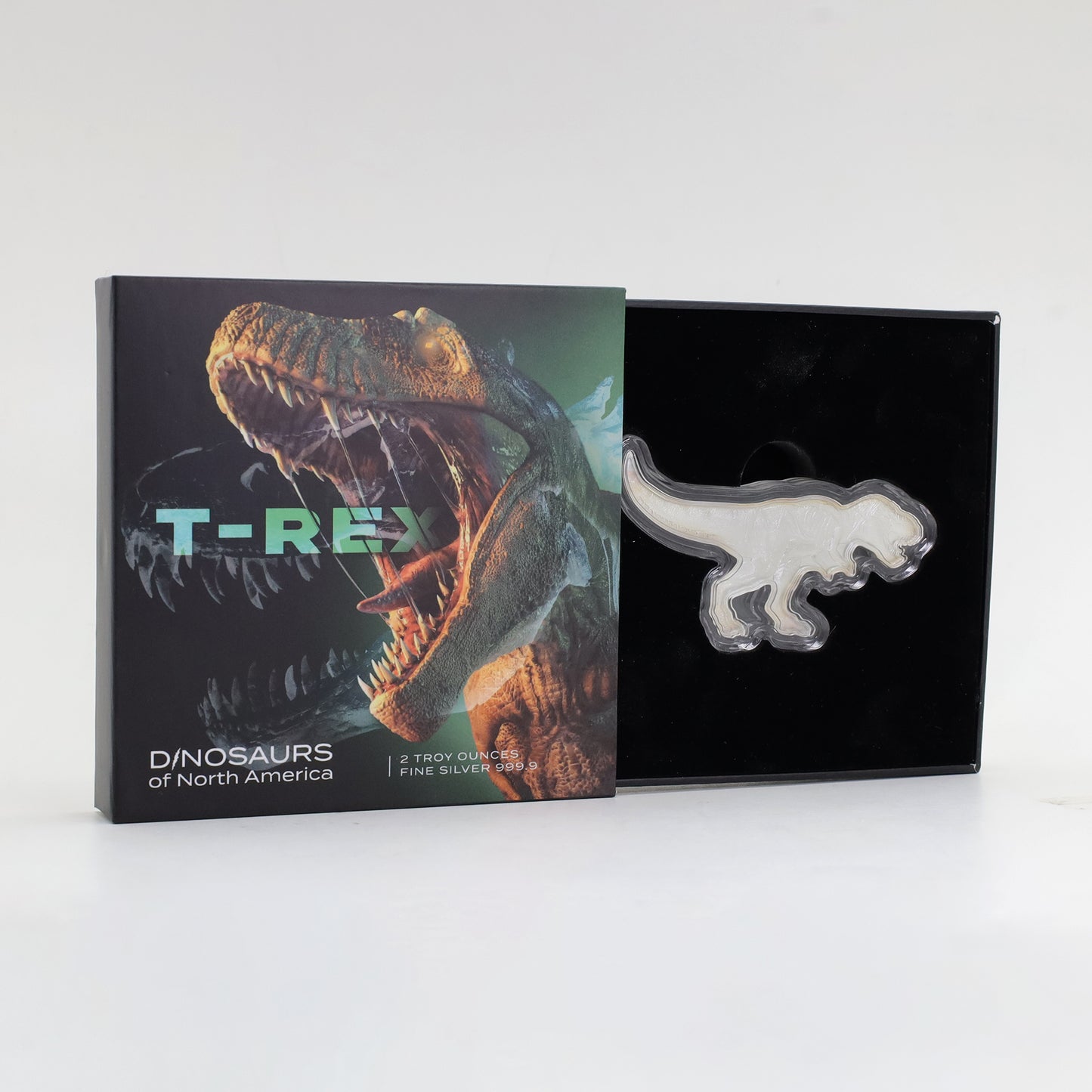 2021 $5 PAMP Swiss Dinosaurs of North America T-Rex 2oz. Fine Silver Coin (No Tax) Toned