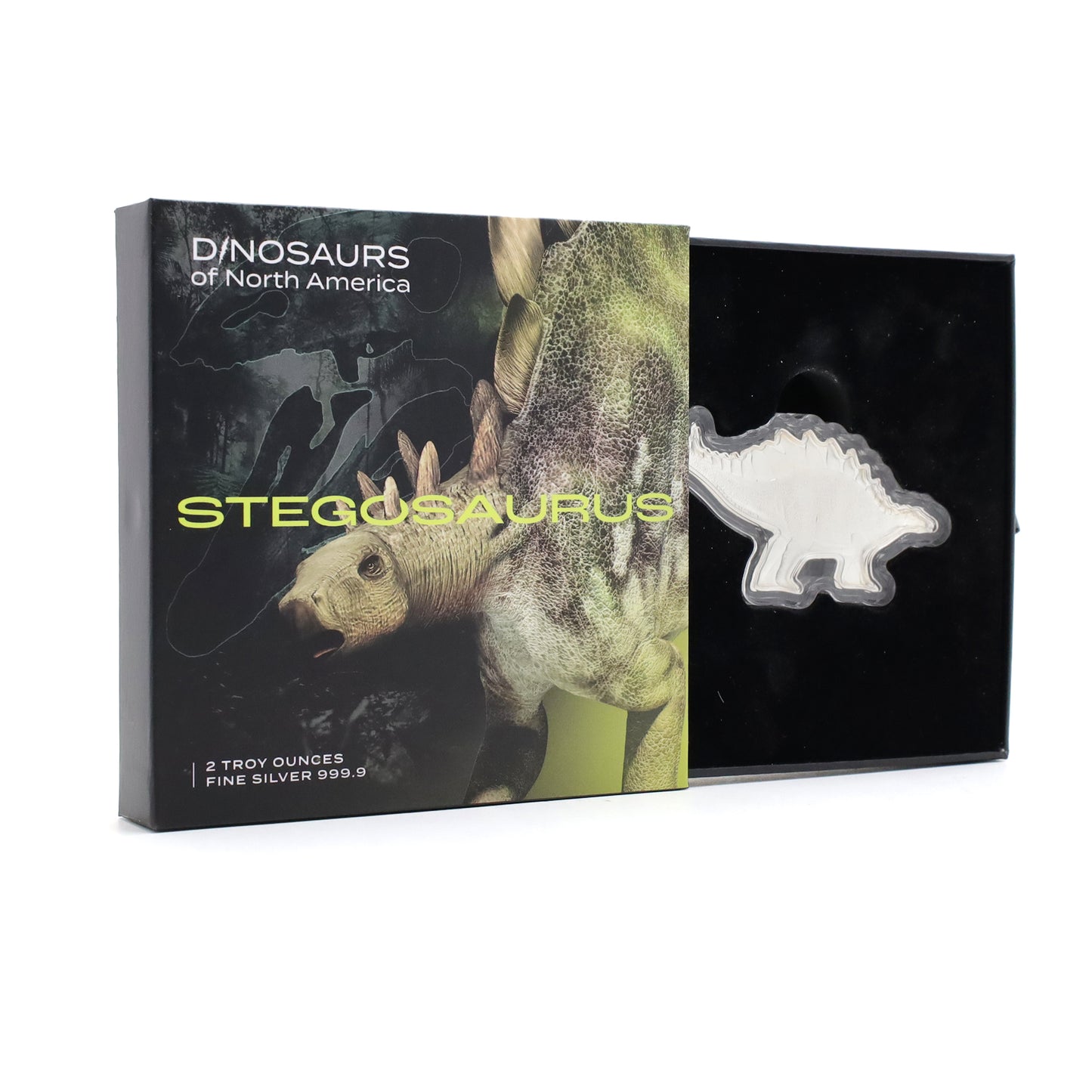 2022 $5 PAMP Swiss Dinosaurs of North America Stegosaurus 2oz. Fine Silver Coin (No Tax) Toned