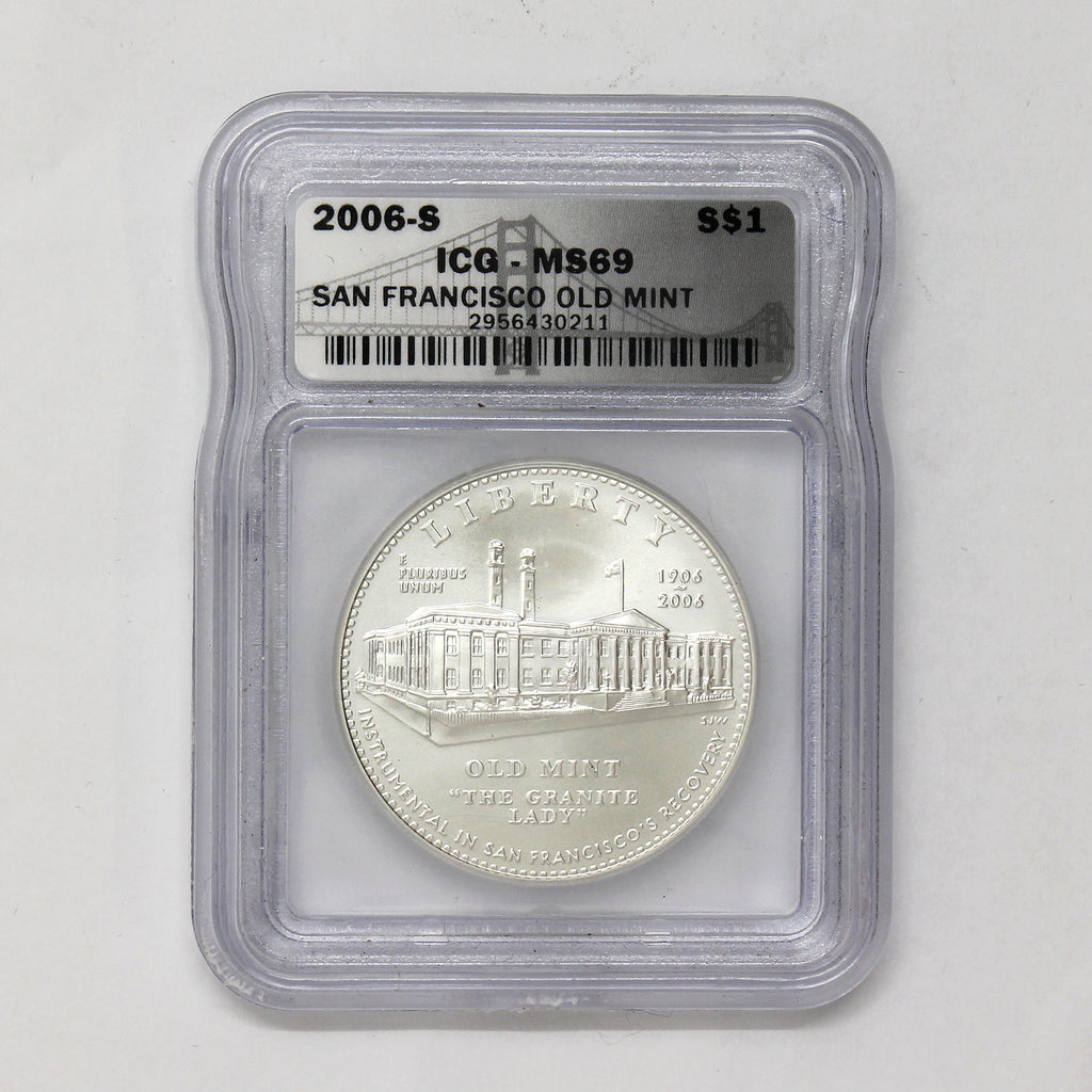2006 S USA $1 San Francisco Old Mint Centennial 0.90 Silver Dollar ICG Certified MS69