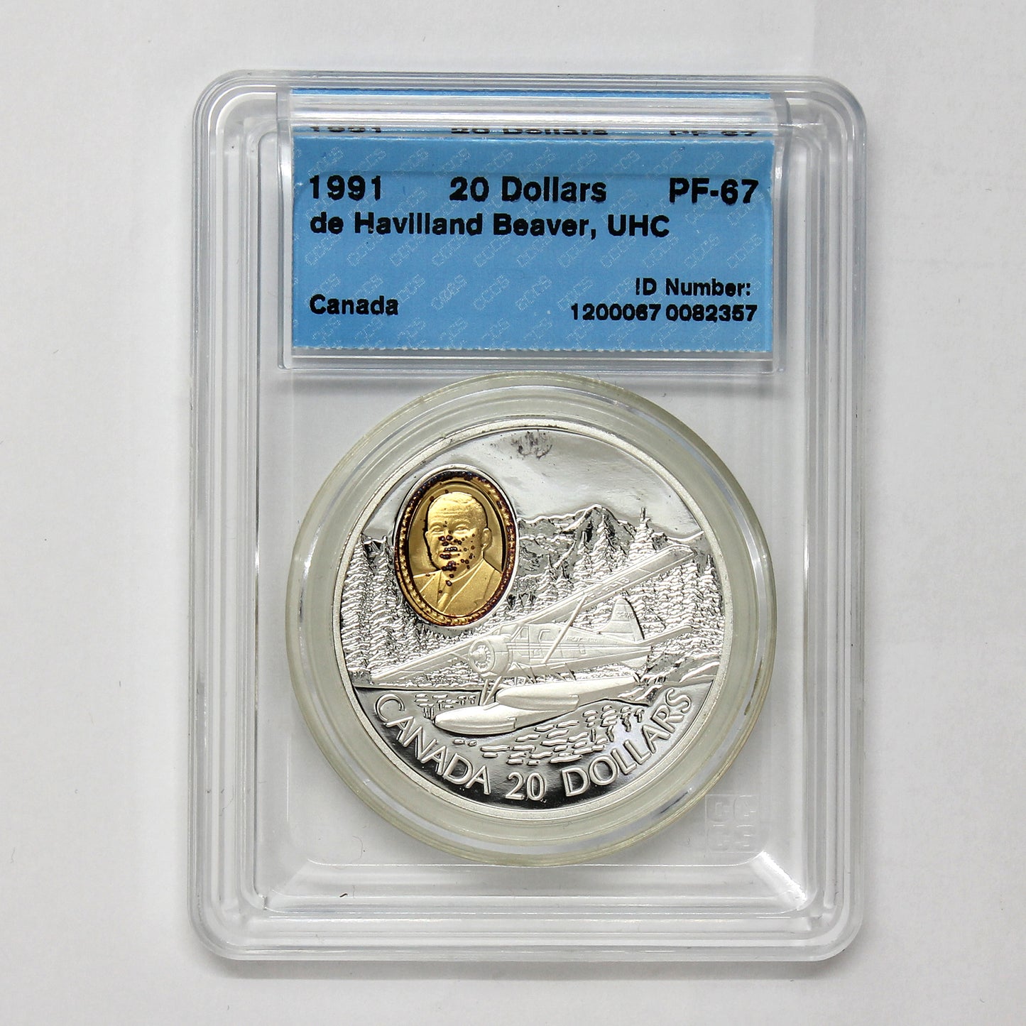 1991 Canada $20 Aviation de Havilland Beaver .925 Silver Coin CCCS Certified PF67 UHC
