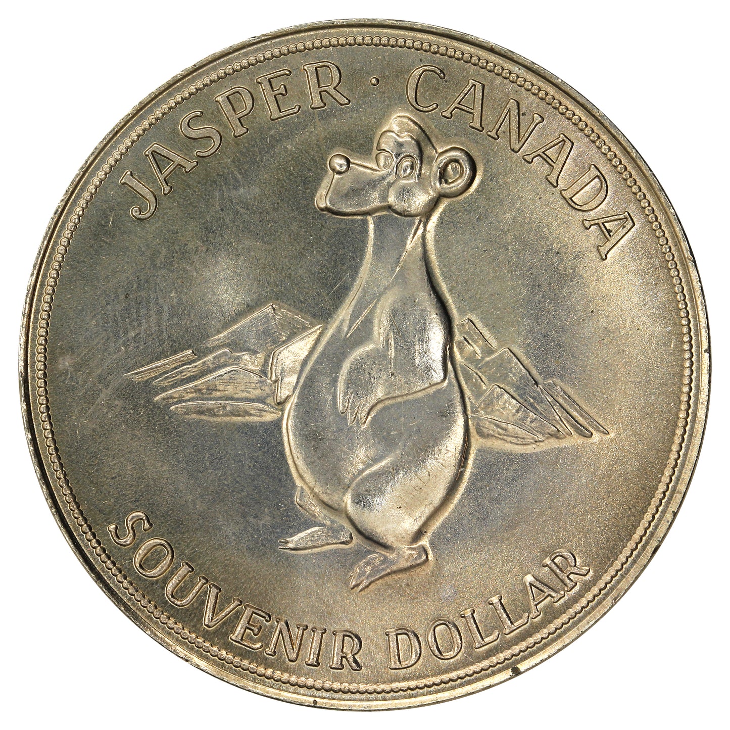 1973 Jasper, Alberta Pyramid Mountain Souvenir $1 Trade Token
