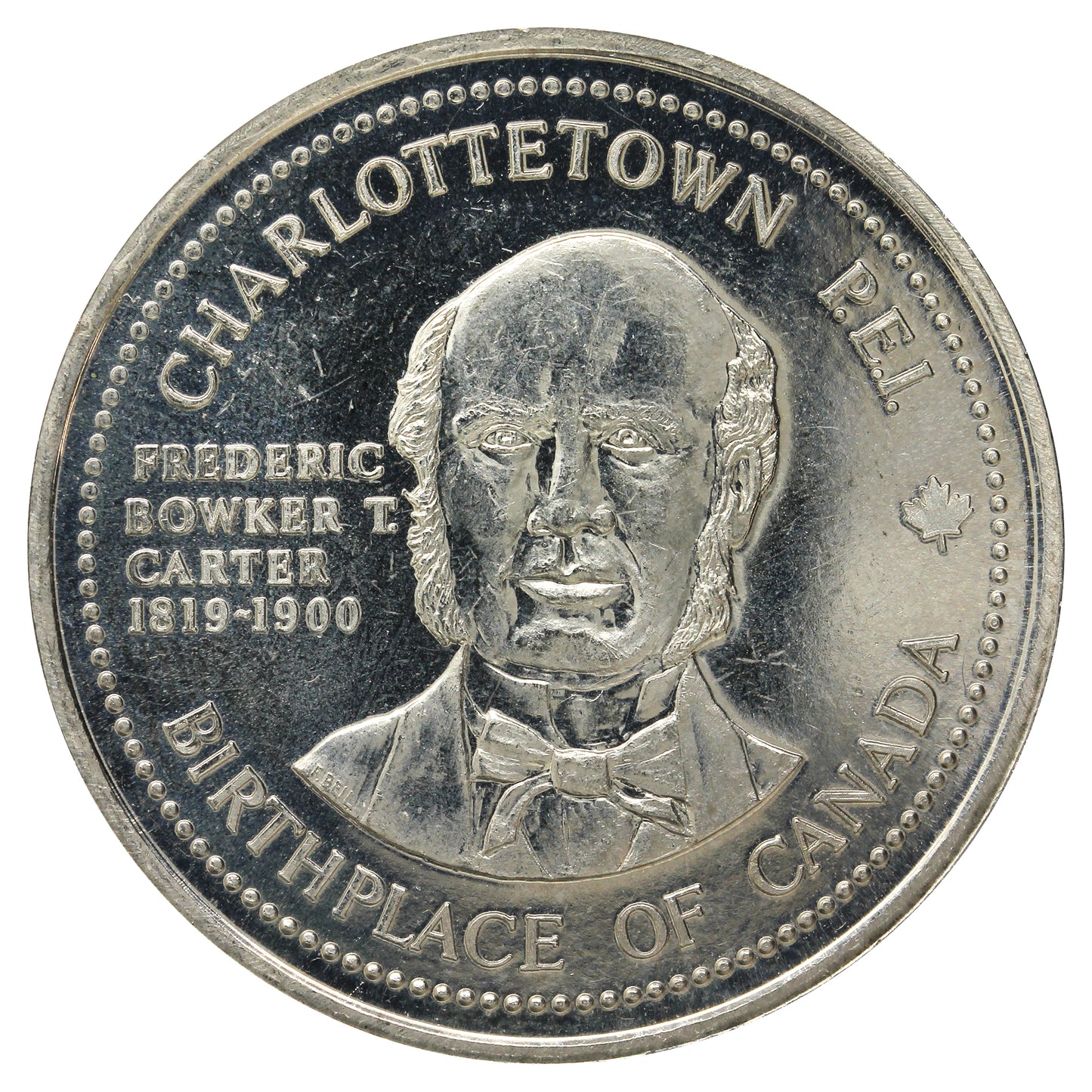 1982 Charlottetown PEI Fathers of Confederation Frederic Carter Nickel $1 Trade Token