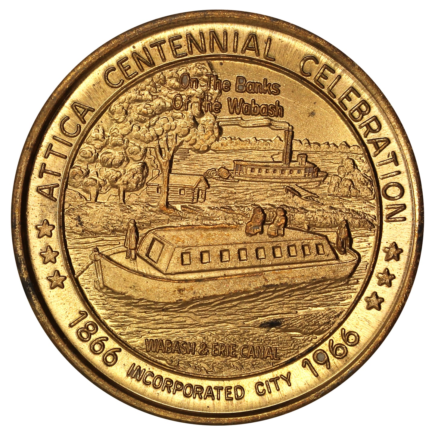 1966 Attica, Indiana Centennial Souvenir Half Dollar Token