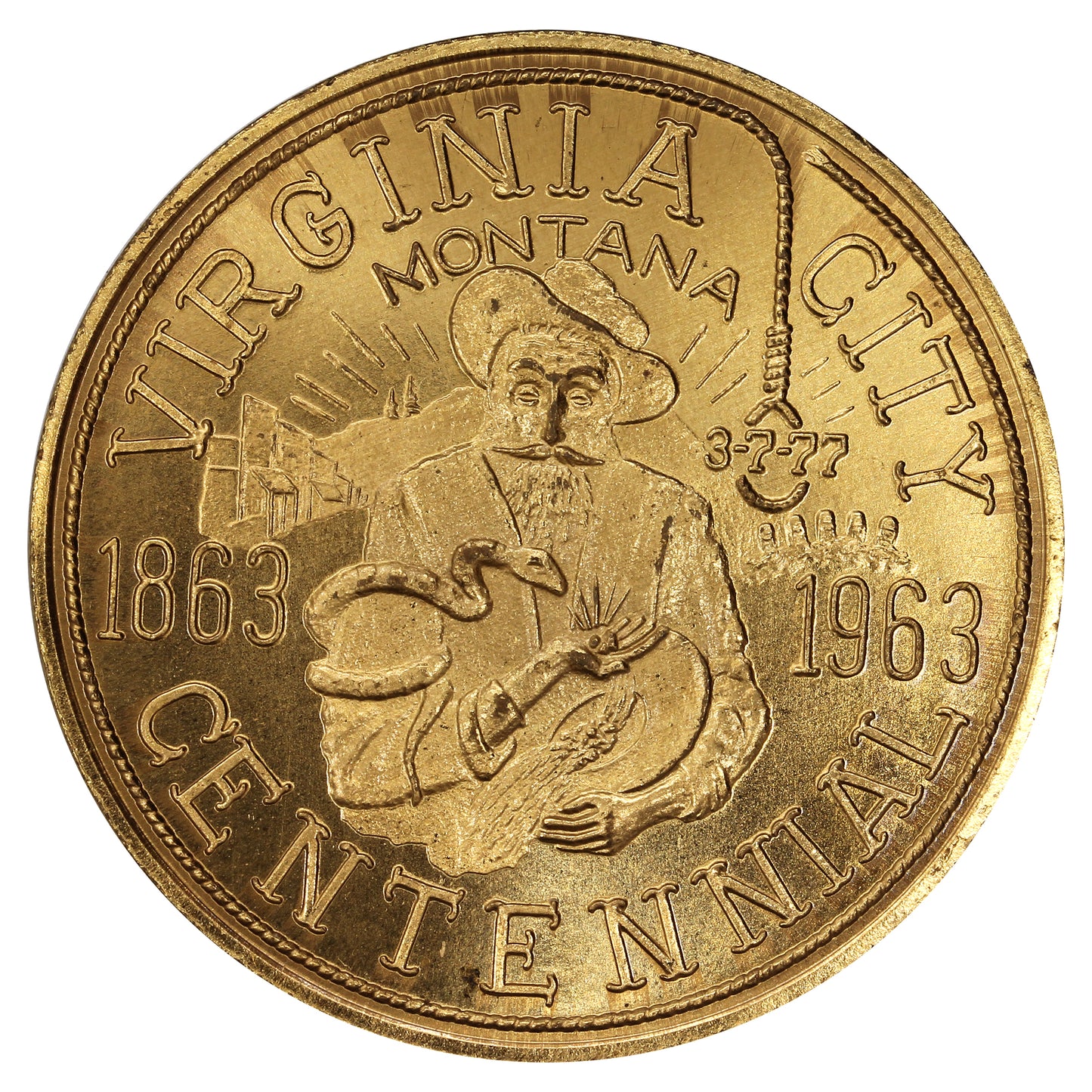 1963 Virginia City, MT, Souvenir Centennial Dollar Token