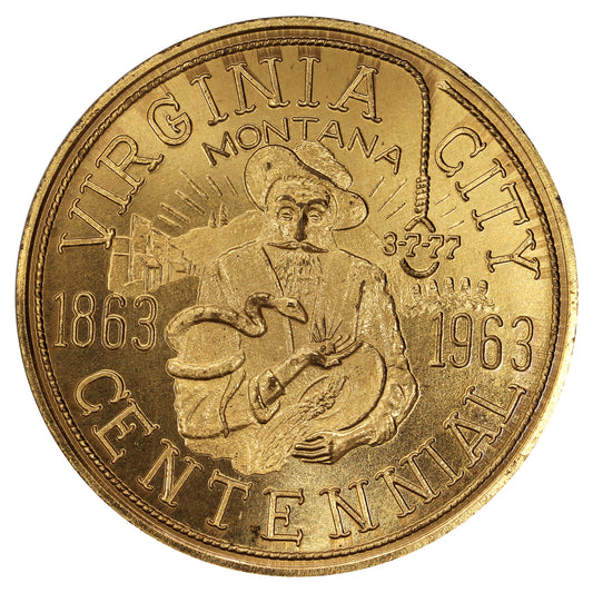 1963 Virginia City, MT, Souvenir Centennial Dollar Token