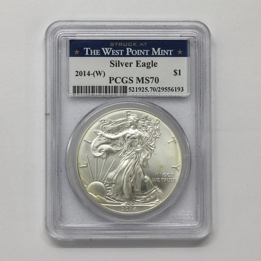 2014 W USA $1 American Eagle 1oz. .999 Silver PCGS Certified MS70 (No Tax)