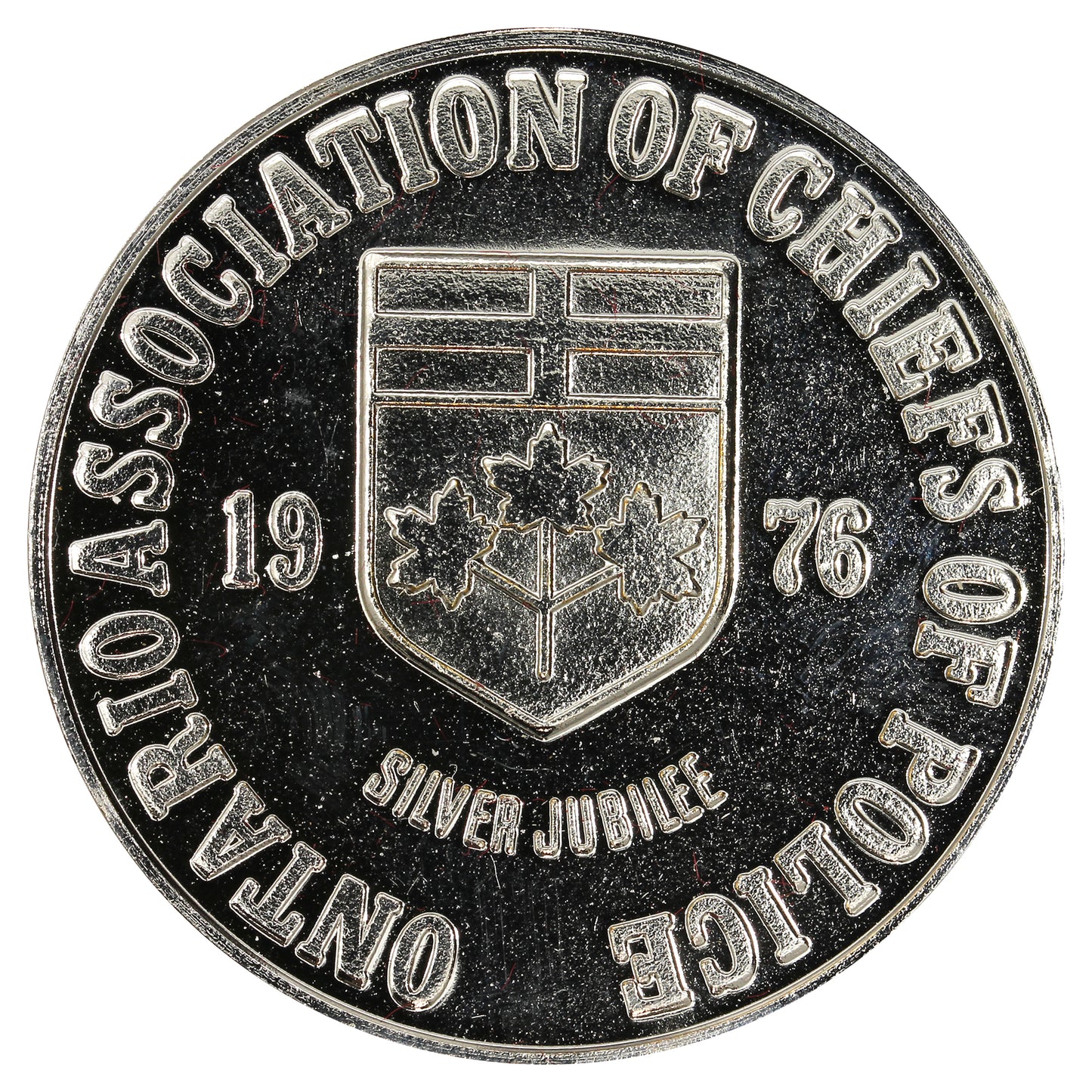 1976 Ontario Association of Chiefs of Police Silver Jubilee Medallion in Case
