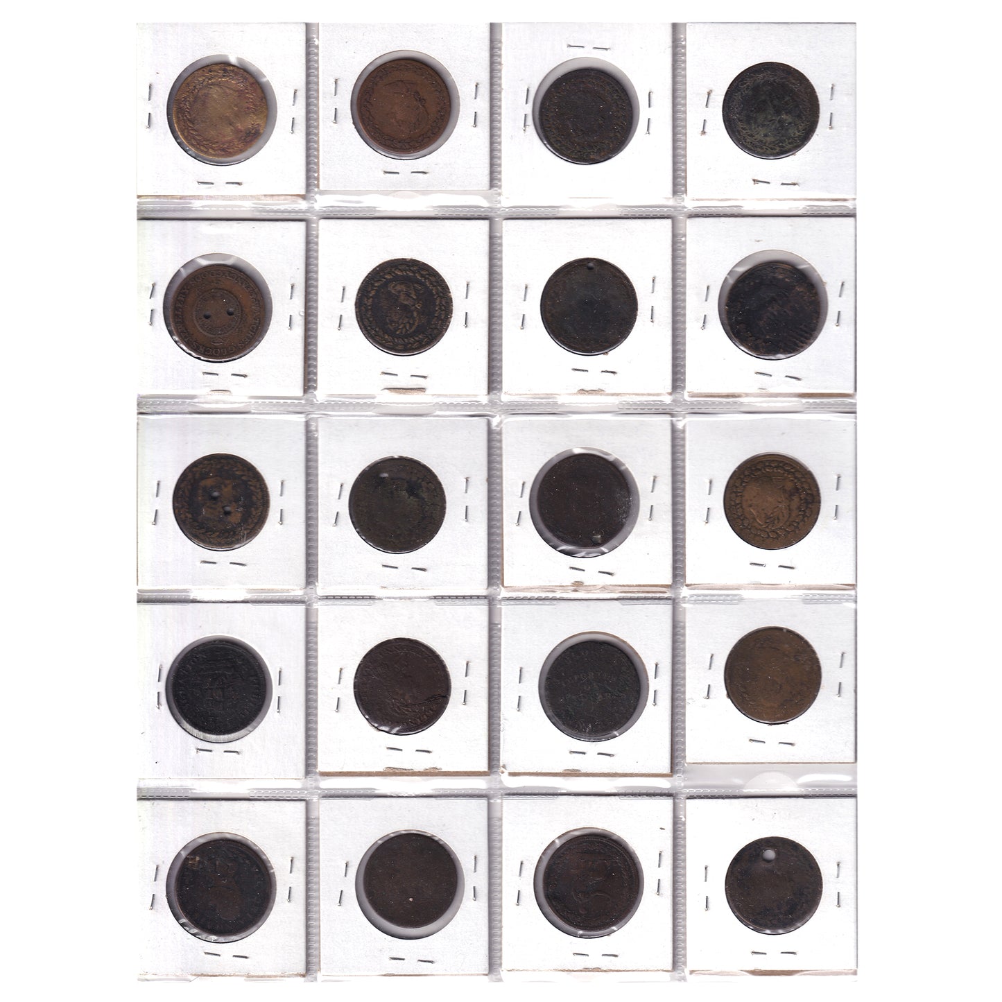 Group Lot of 20x Canada Bank Tokens, Poor to Fine, 20pcs (Impaired)