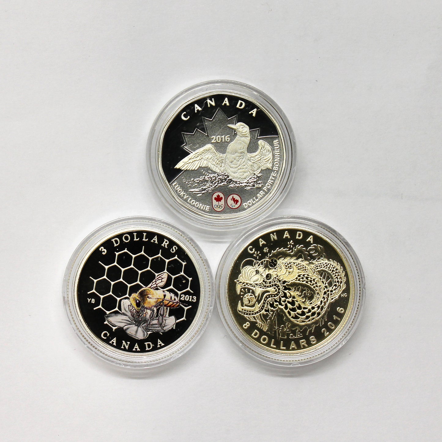 Lot of 3x 2013-2016 Canada 1/4oz. Silver Coins, 3pcs (No Tax) Coins Only (Issues)