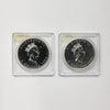 Pair of 1991 & 1993 Canada $5 Silver Maple Leaf 1oz. .999 Silver, 2pcs (No Tax)
