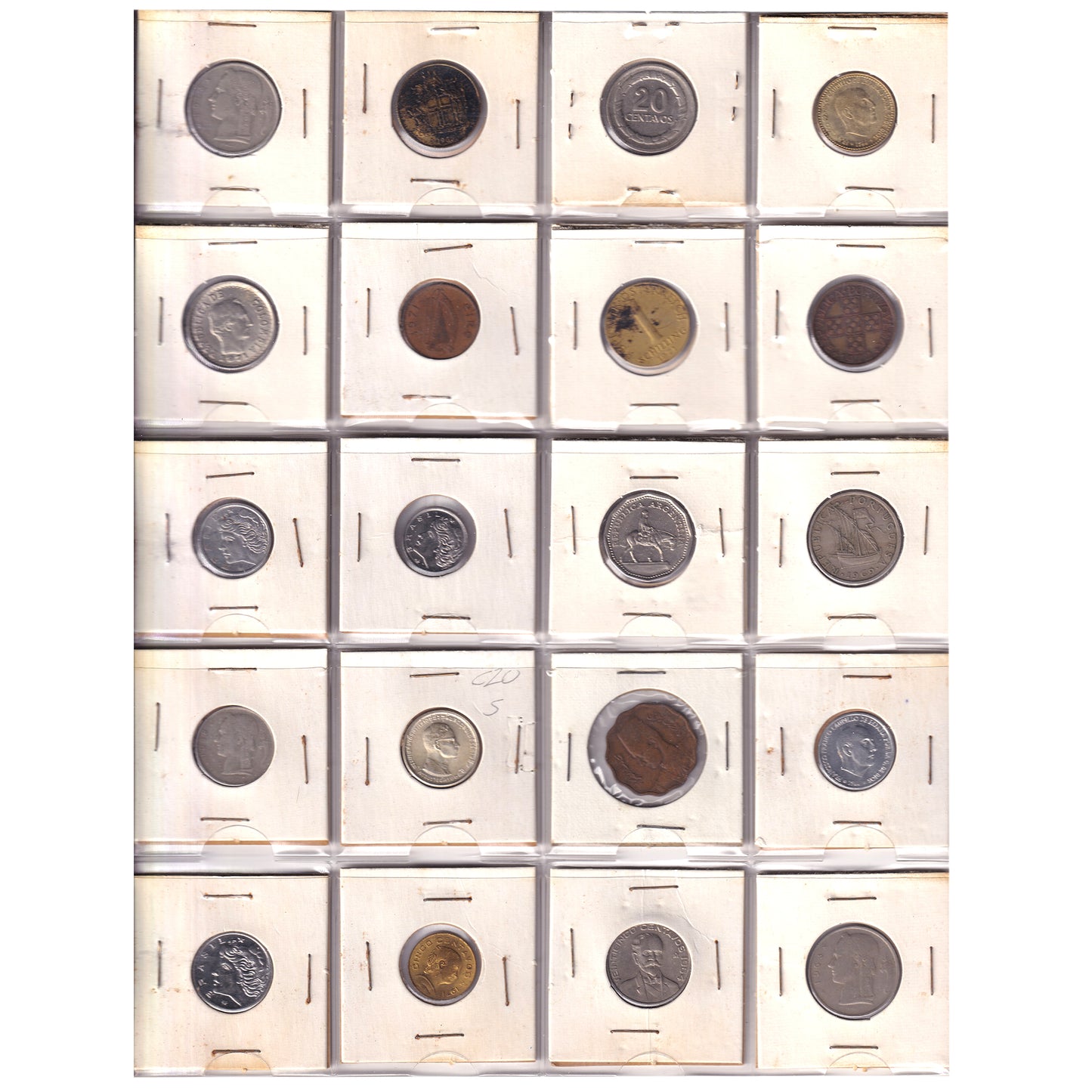 Group Lot of 59x 1877-1974 World Coins (mostly 1950s-1970s), Various Countries, 59pcs