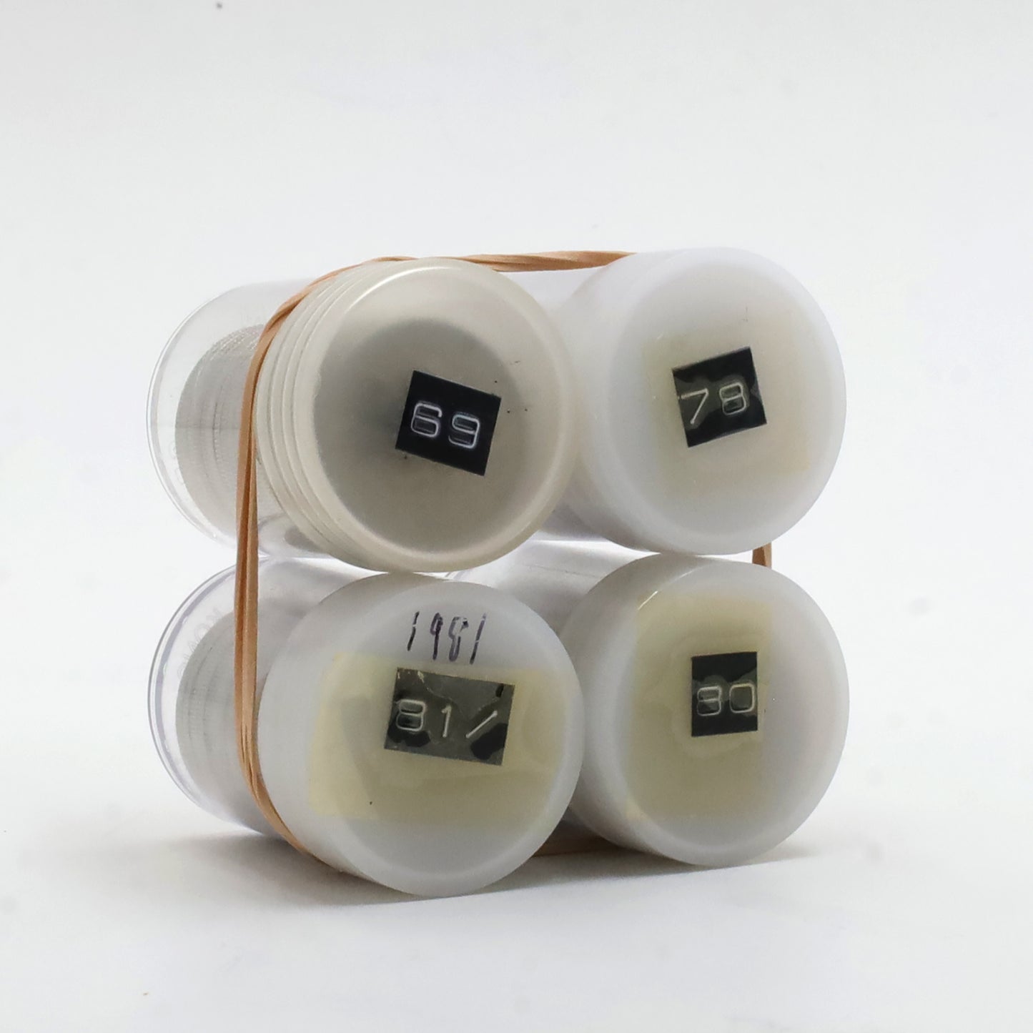 Group Lot of 4x 1969-1981 Canada 50-cents Coins in Tubes, 20pcs each, 4pcs