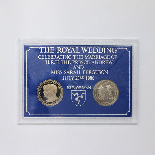 1986 Isle of Man Wedding of ex-Prince Andrew & Sarah Ferguson Two-Coin Crown Set (Issues)