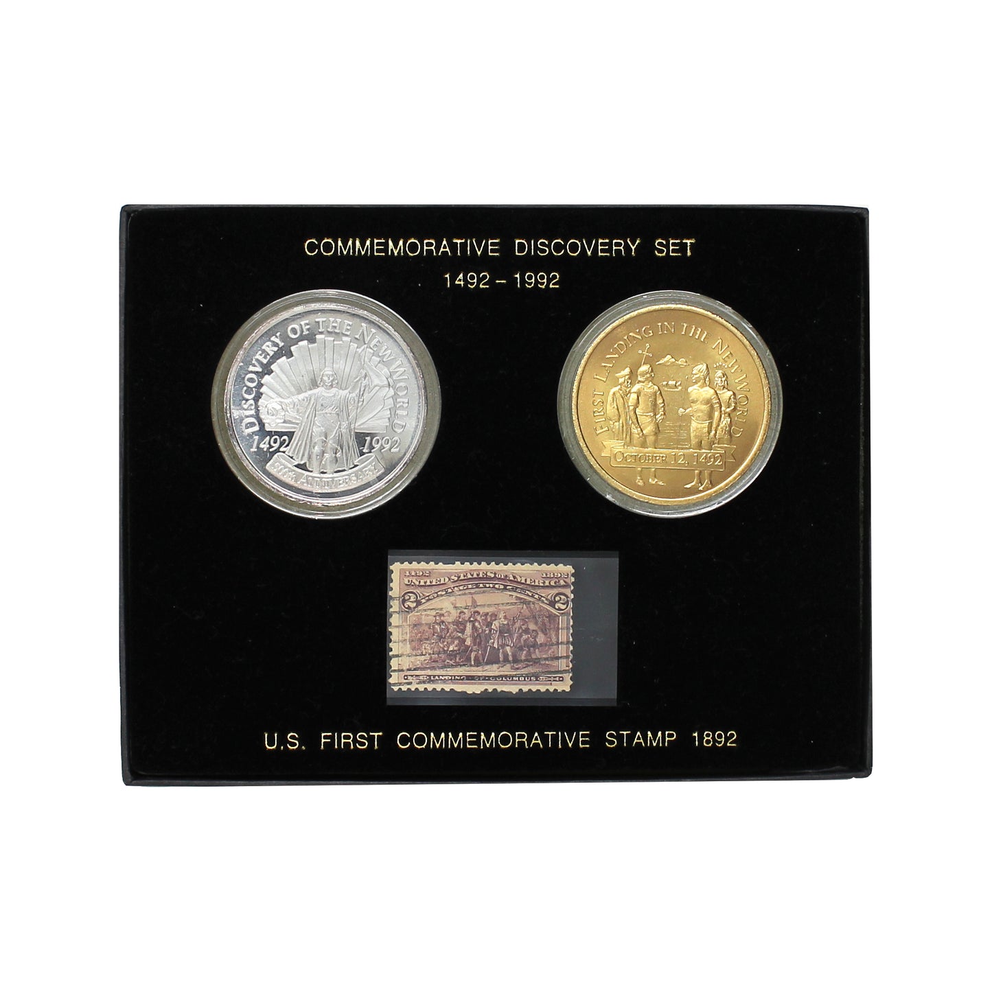 1992 Christopher Columbus Commemorative Discovery Coin & Stamp Set (Inc .999 Silver Coin)