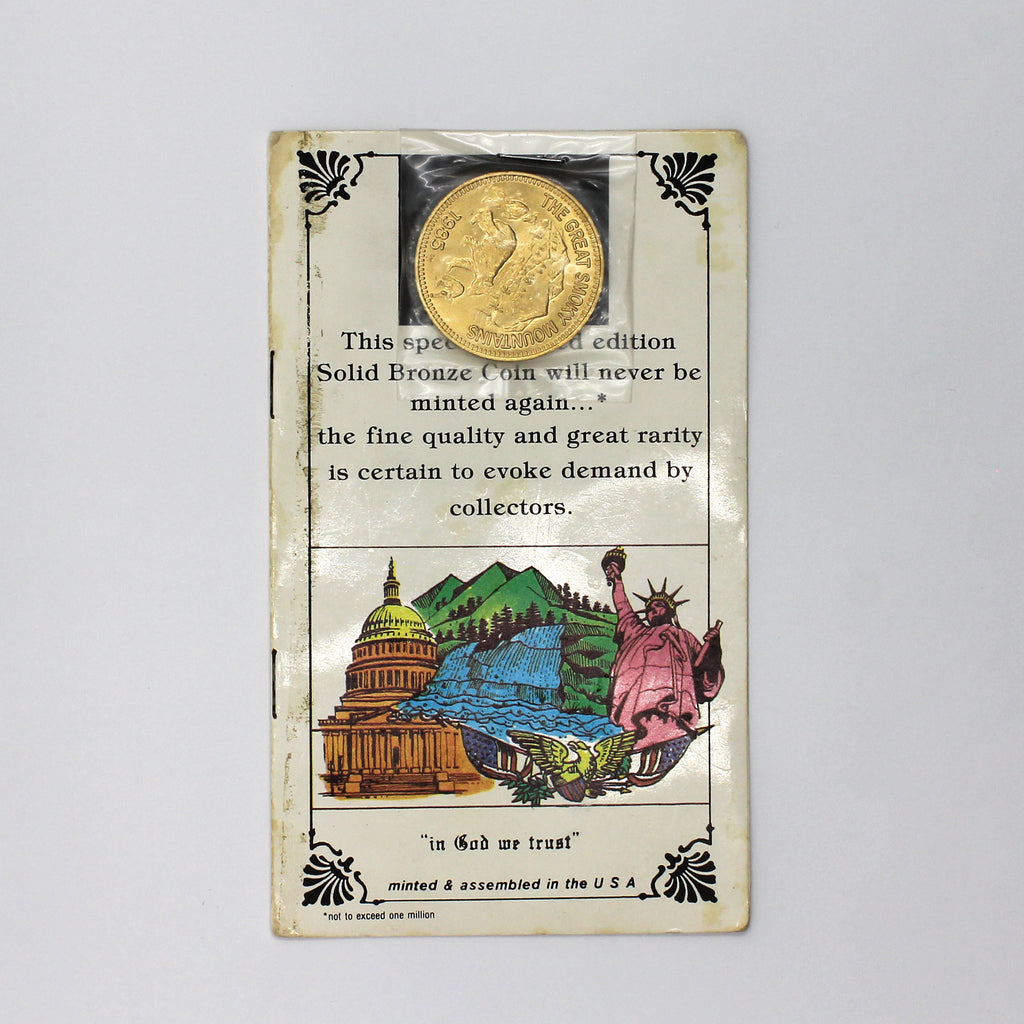 1985 USA Charleston Mint Great Smoky Mountains Bronze Coin w/ Original Pamphlet (Issues)