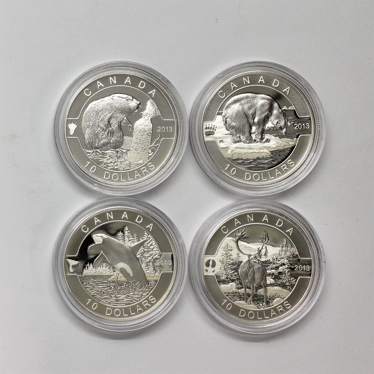 Lot of 4x 2013 $10 O Canada Fine Silver Coins, 4pcs (No Tax) Coins Only (Scr Caps)