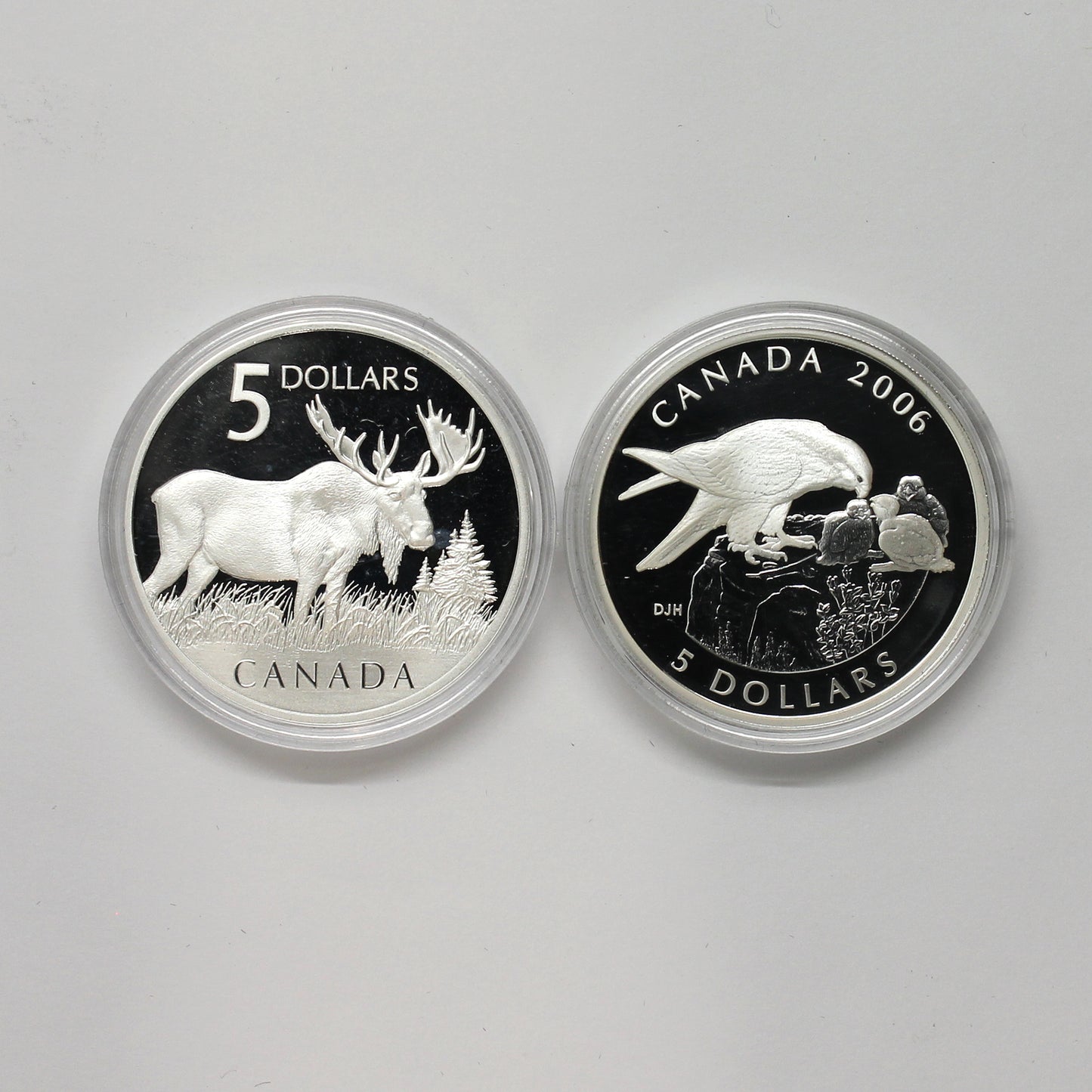 Pair of 2004 & 2006 Canada $5 Silver from Sets, 2pcs (No Tax) Coins Only (Scr. Caps)