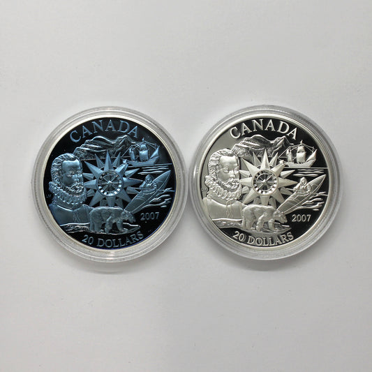Pair of 2007 Canada $20 International Polar Year Sterling Silver Coins, 2pcs (Scr. Caps)
