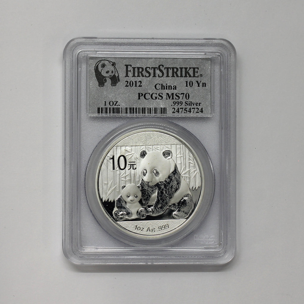 2012 China 10Y Panda 1oz. Fine Silver PCGS Cert. MS70 First Strike (No Tax)