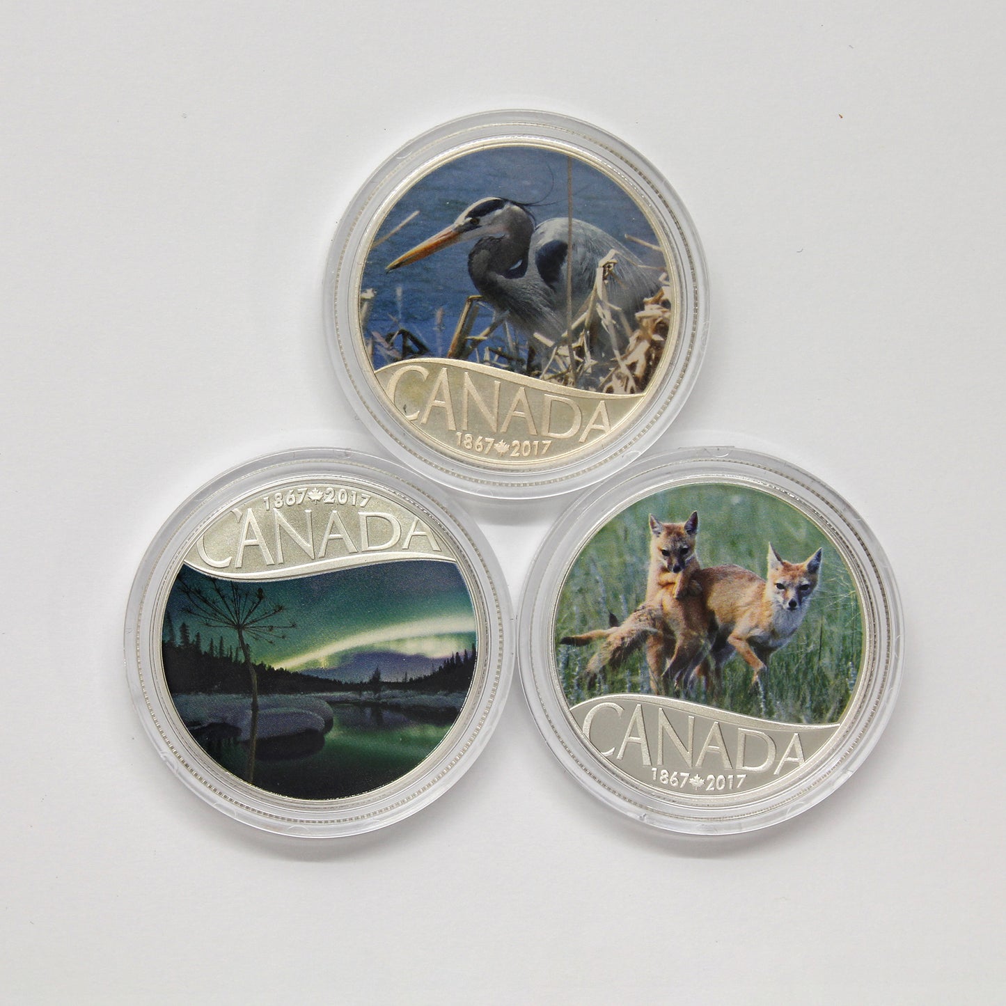 Lot of 3x $10 Celebrating Canada's 150th Silver, 3pcs (No Tax) Coins Only (Issues)