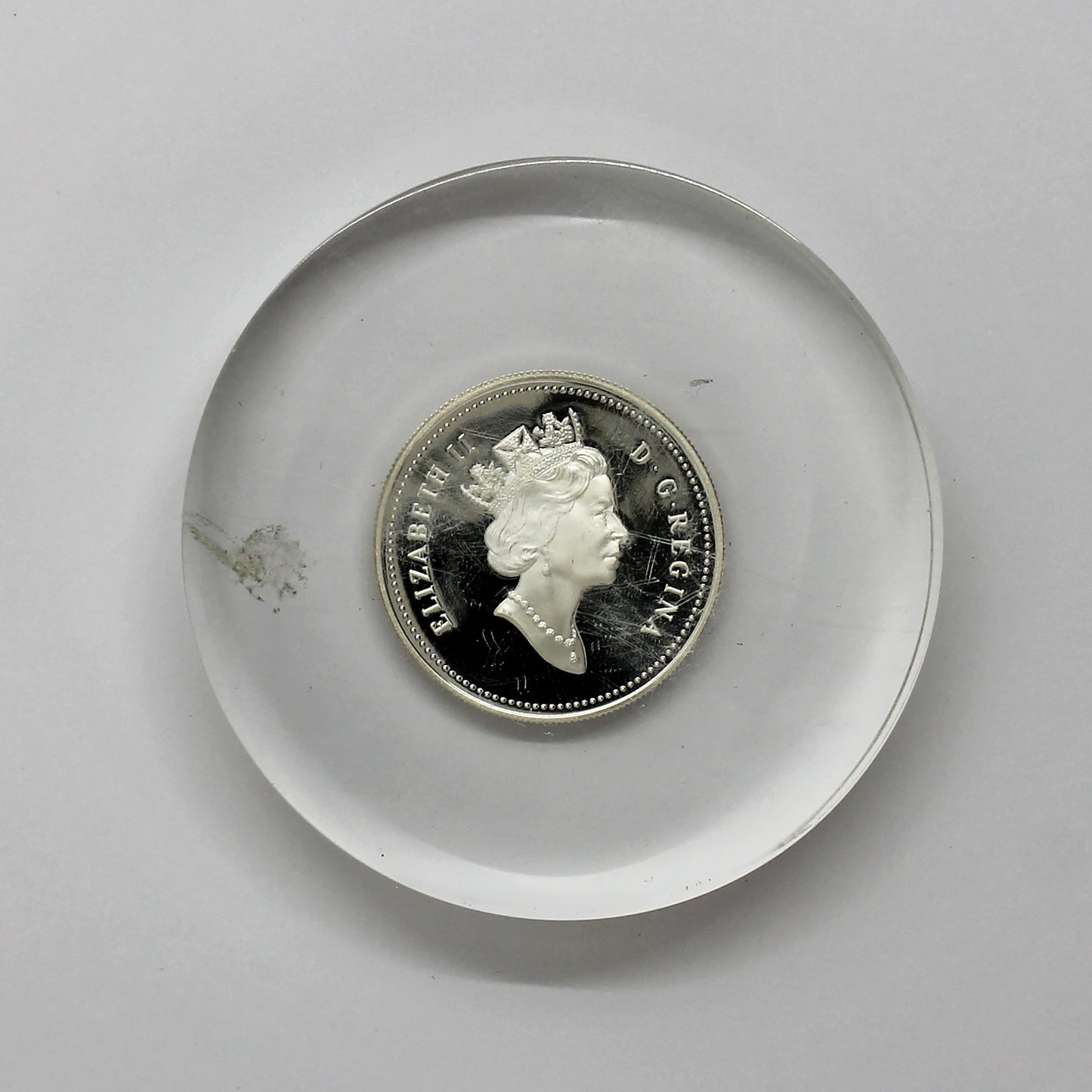 1993 Canada Stanley Cup Centennial Proof .925 Silver Dollar in Lucite Display (Scuffs)