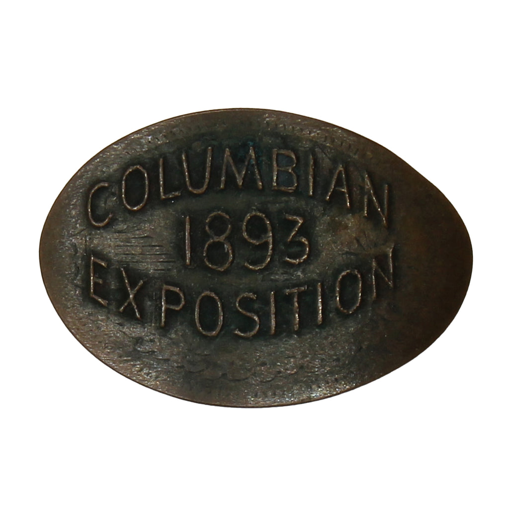 1893 Columbian Expo Souvenir on Pressed 1889 Indian Penny