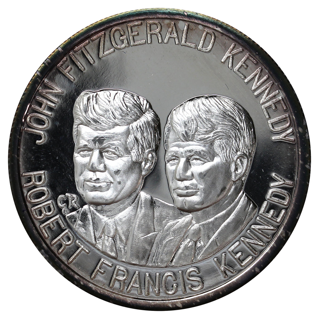 1976 JFK & RFK 1oz. .999 Proof Silver Round in Case (No Tax) (Toned)