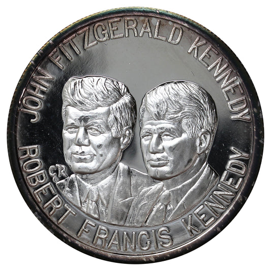 1976 JFK & RFK 1oz. .999 Proof Silver Round in Case (No Tax) (Toned)