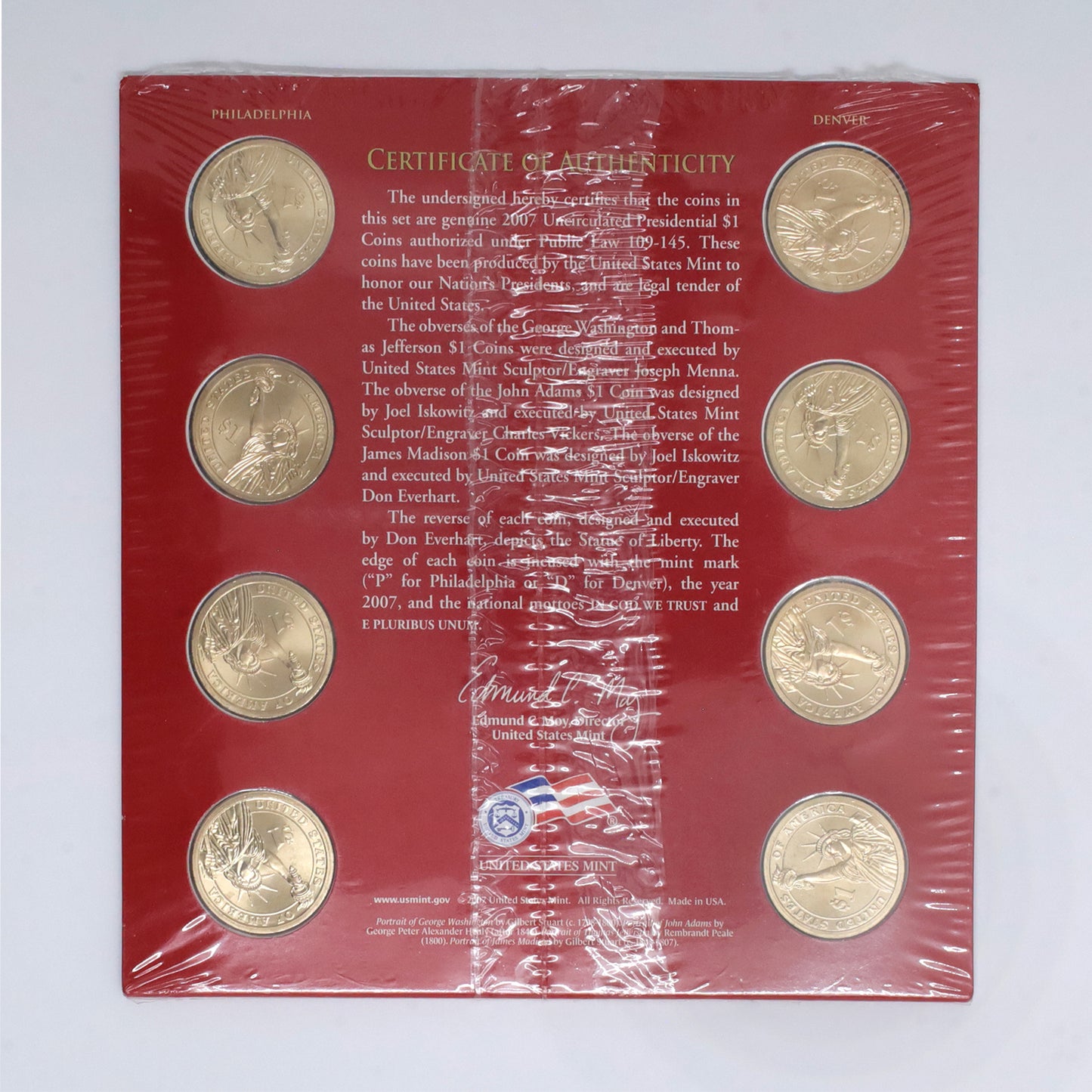USA 2007 P&D Presidential $1 Coin Uncirculated Set (Sealed!)