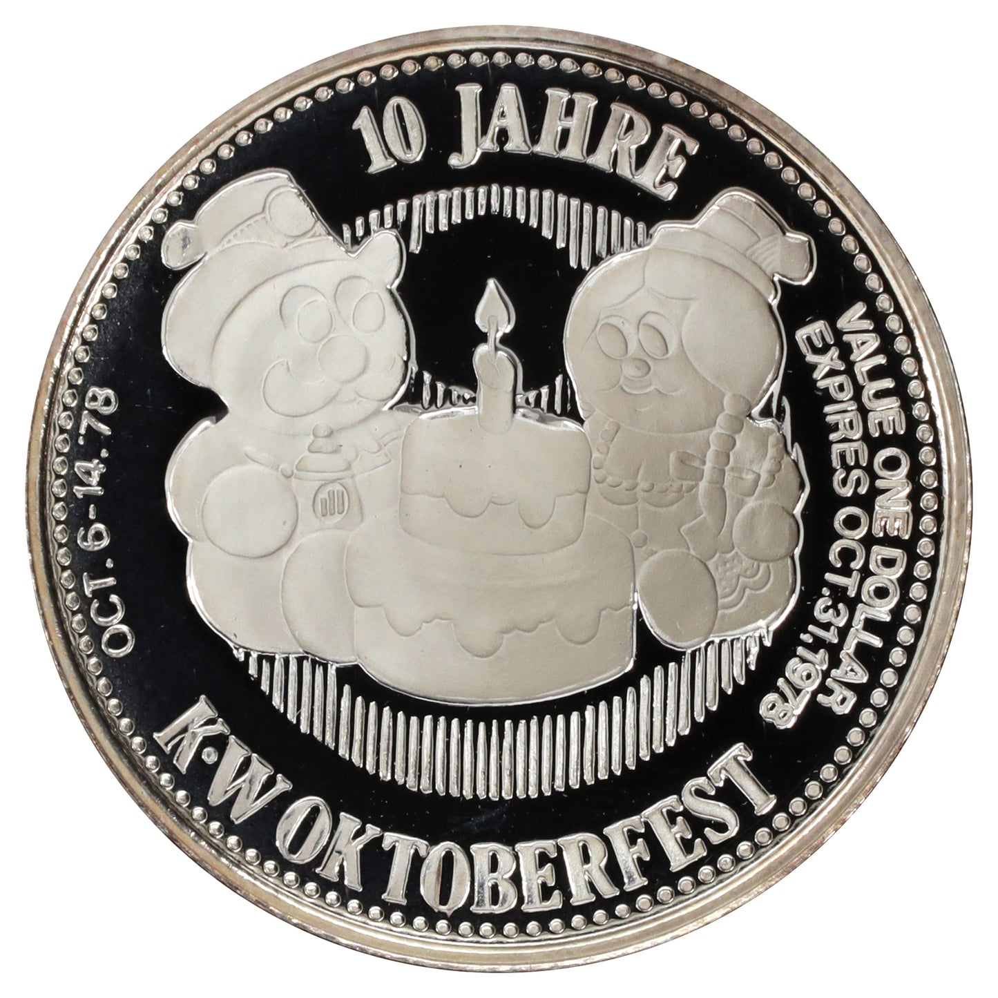 1978 Kitchener-Waterloo Silver Oktoberfest Trade Dollar .999 Silver (No Tax)