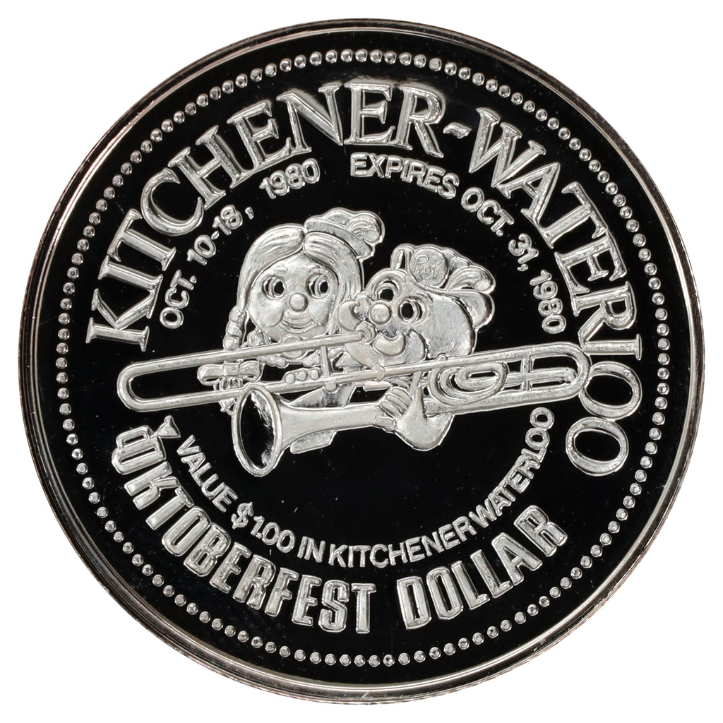 1980 Kitchener-Waterloo Silver Oktoberfest Trade Dollar .999 Silver (No Tax)