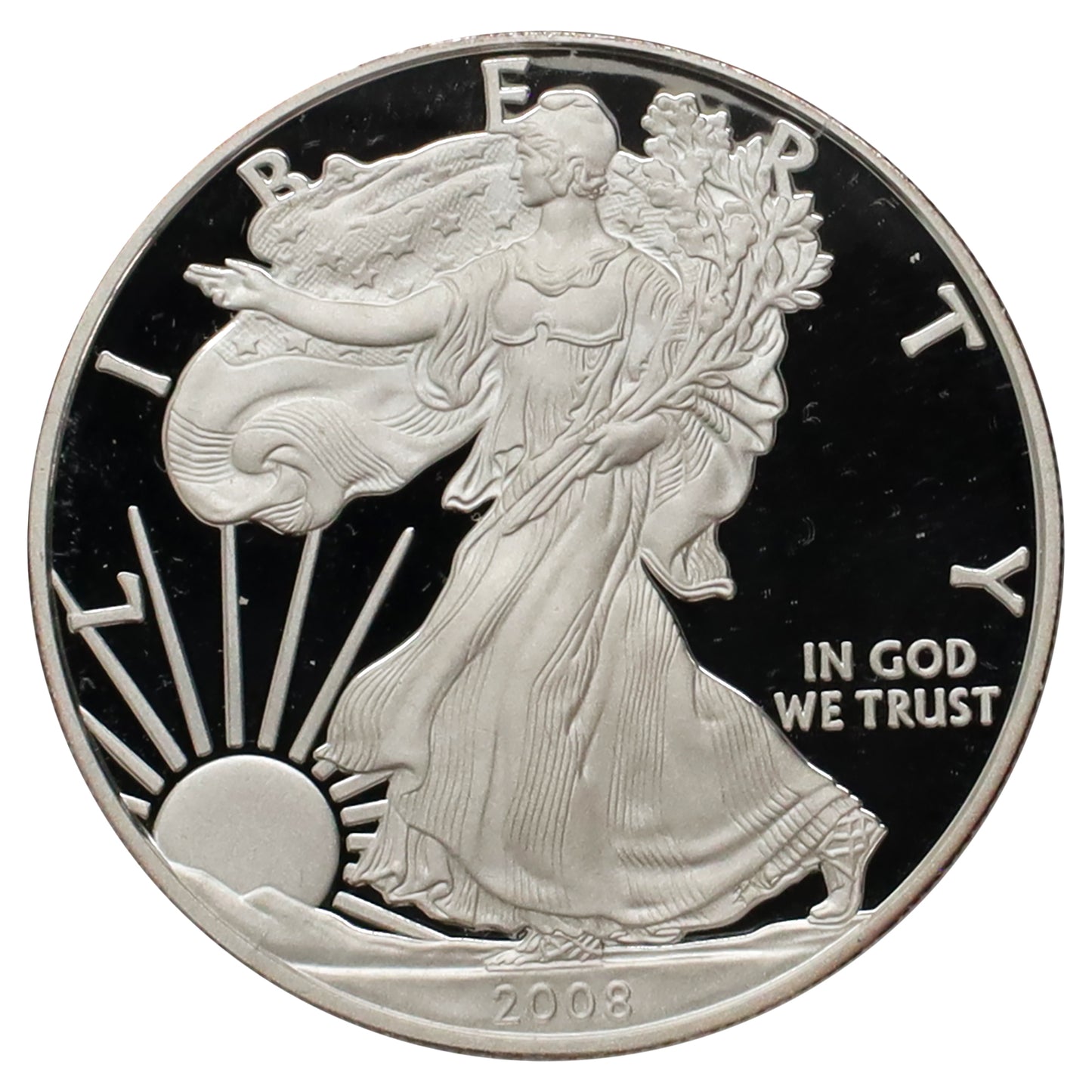 2008 W USA $1 American Eagle 1oz. .999 Silver in Case (No Tax)