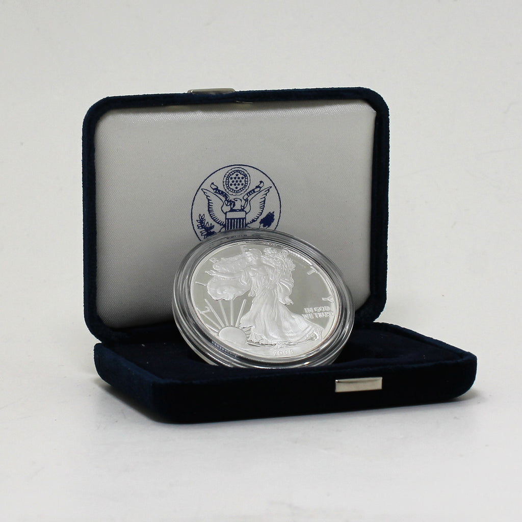 2008 W USA $1 American Eagle 1oz. .999 Silver in Case (No Tax)