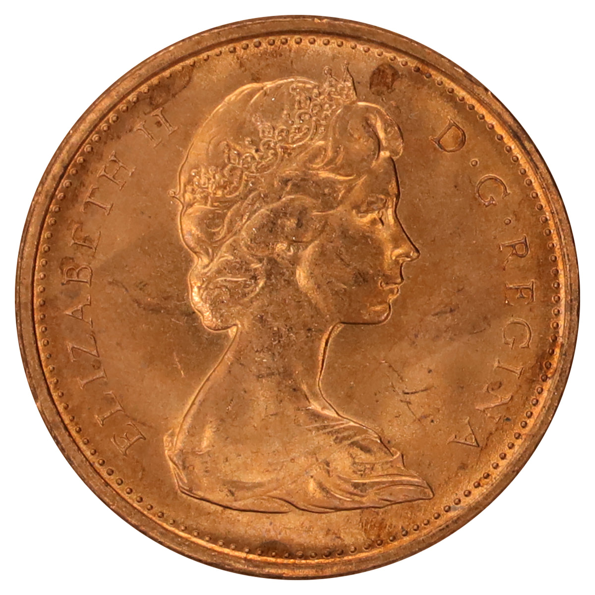 1974 Canada 1-cent Roll of 50pcs, Mint State, Some Toned
