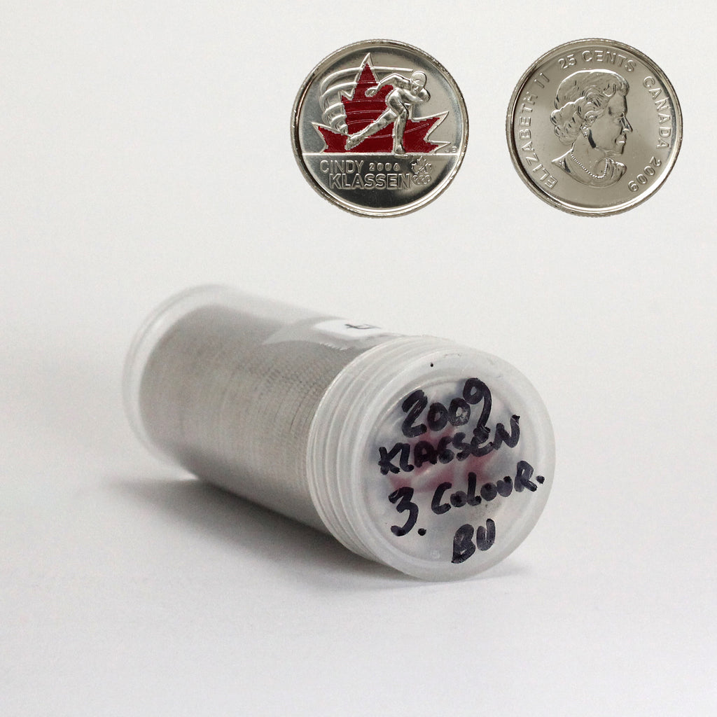 2009 Cindy Klassen Hockey ALL COLOURED Canada 25-cent Roll of 40pcs