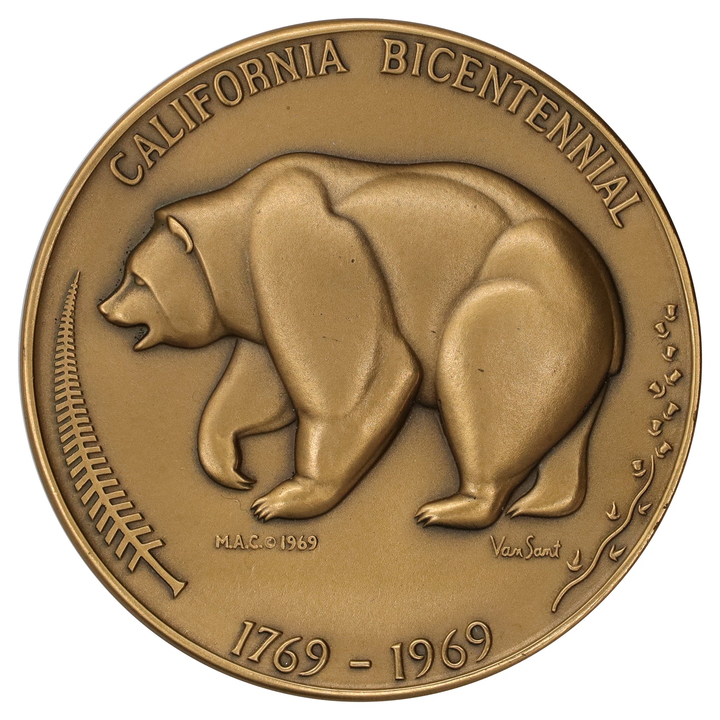 1969 California Bicentennial Golden Land Medallion
