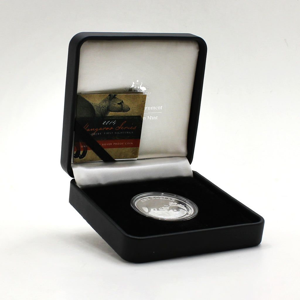 Australia 2014 $1 Kangaroo: Explorer's First Sightings Fine Silver Proof (No Tax)