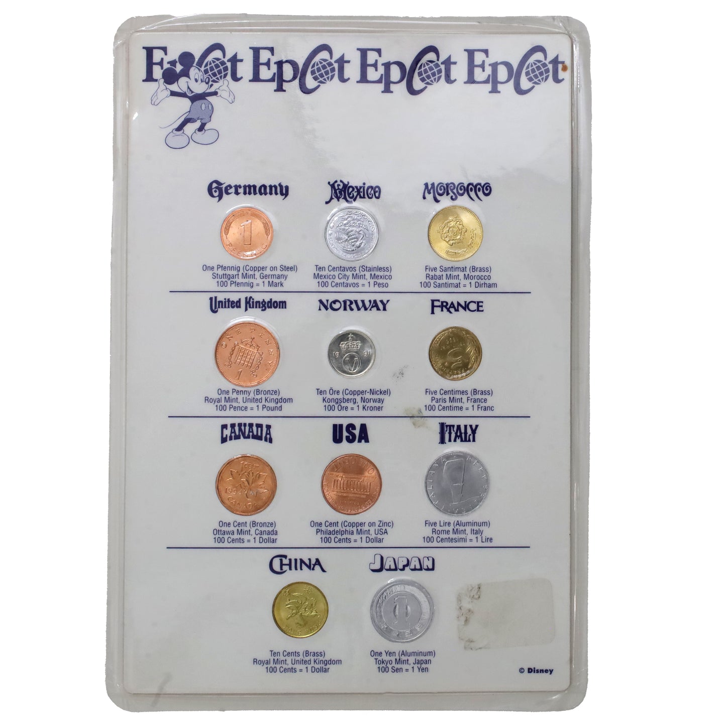 Walt Disney World EPCOT International Coin Collection