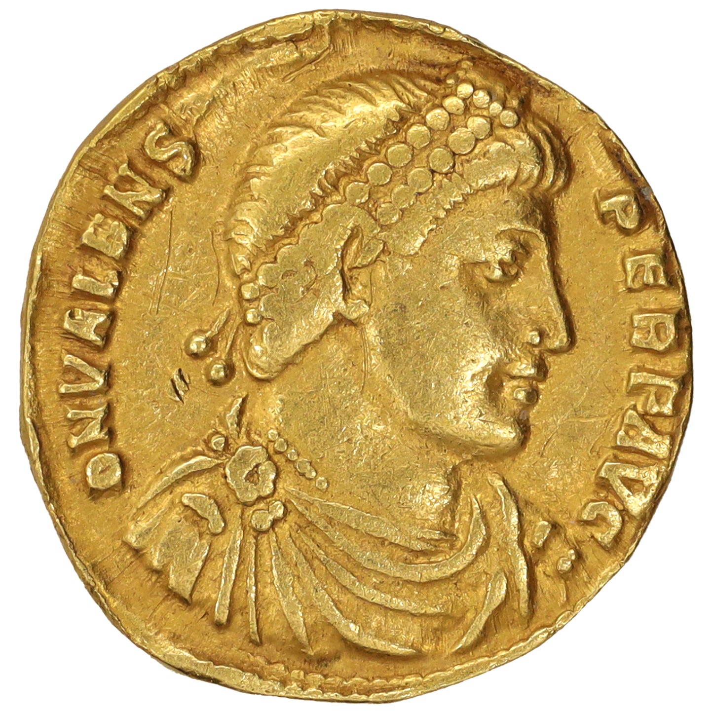 Late Roman Empire 364-378AD Valens Gold Solidus VF-EF (Graffiti)