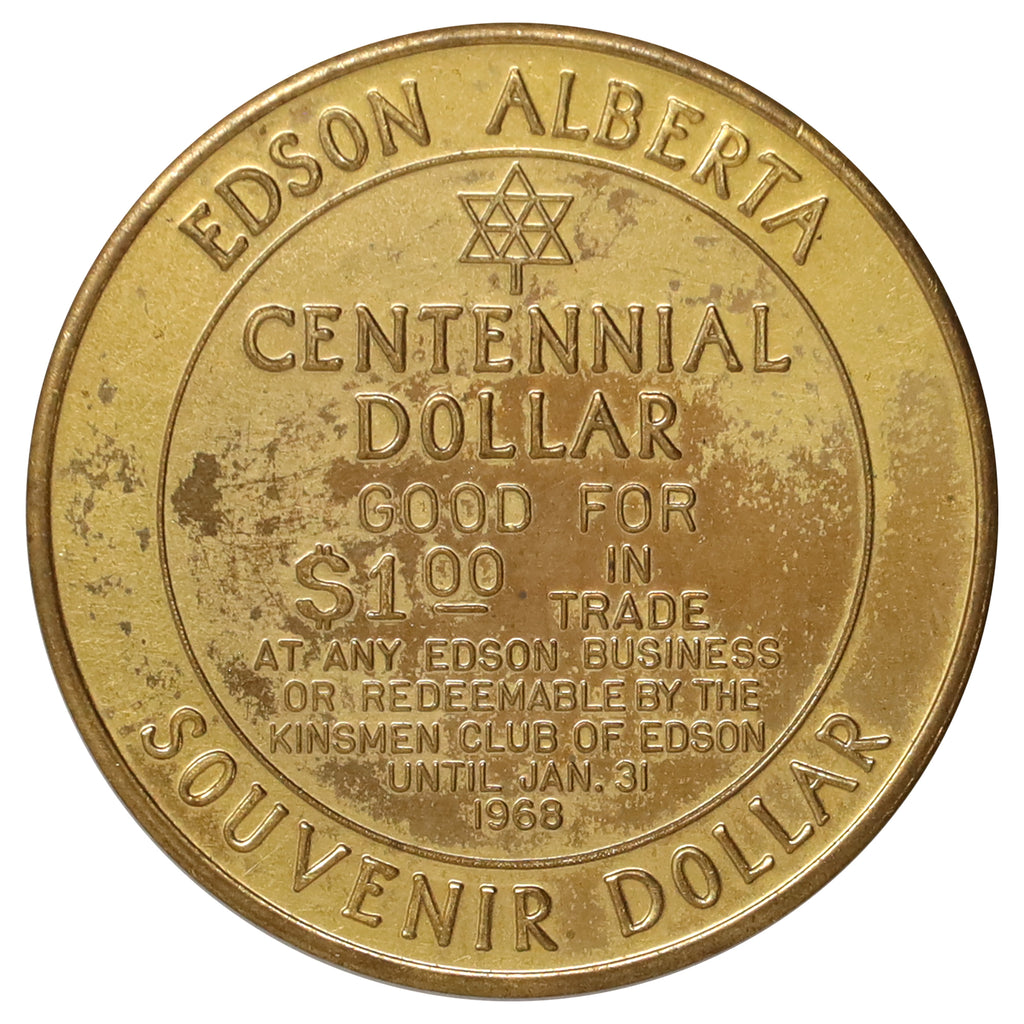 1967 Edson, Alberta, Centennial Souvenir Dollar Trade Token