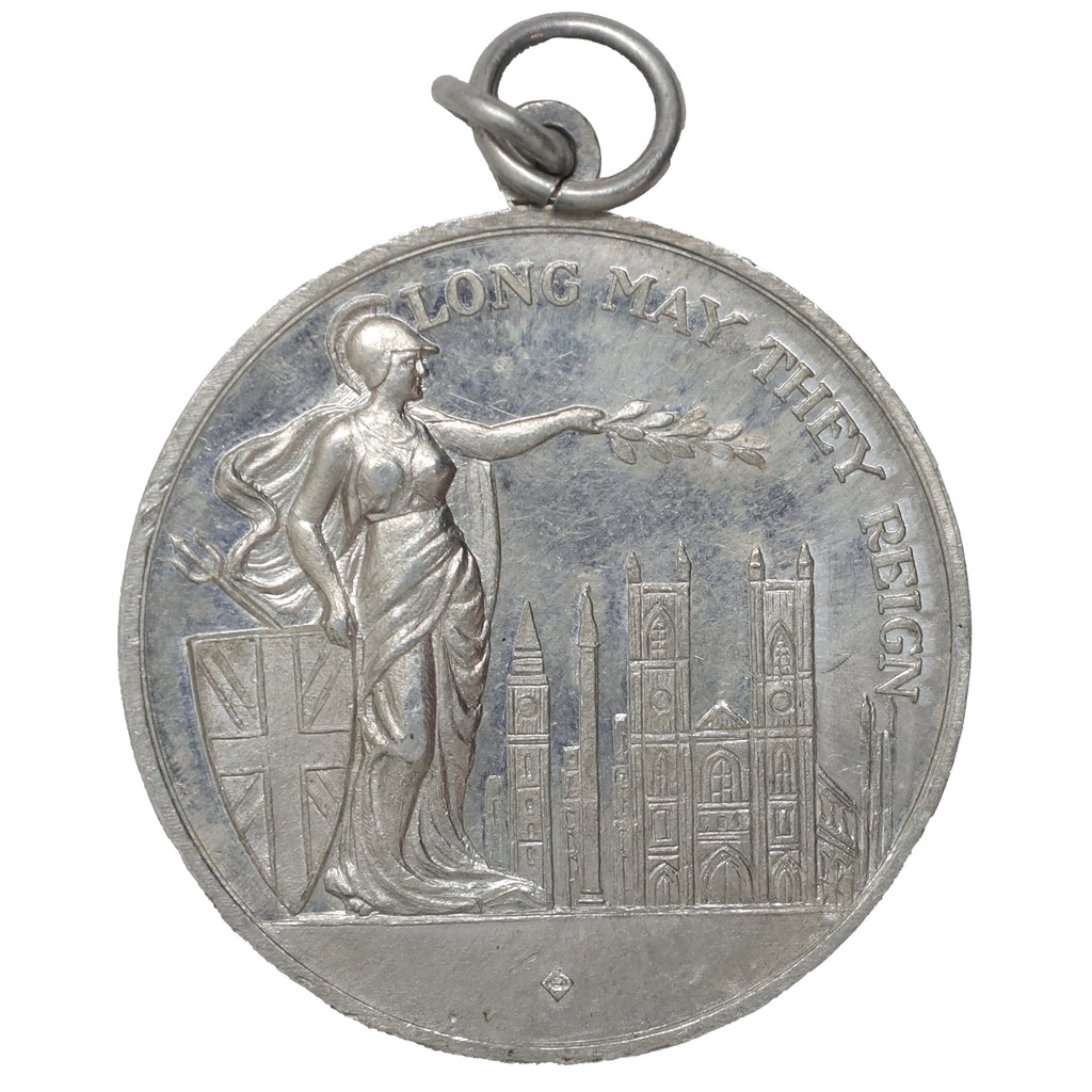 1937 "Long May They Reign" George VI & Elizabeth Overlapping Effigies Coronation Medal