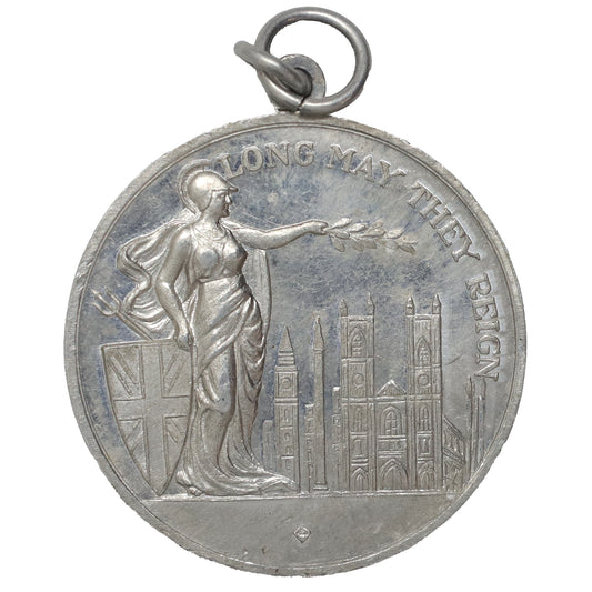 1937 "Long May They Reign" George VI & Elizabeth Overlapping Effigies Coronation Medal