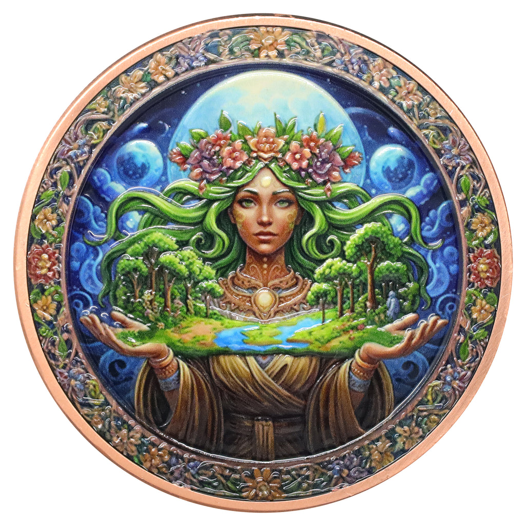 Mother Nature Colourized 5oz. AVDP .999 Copper Round