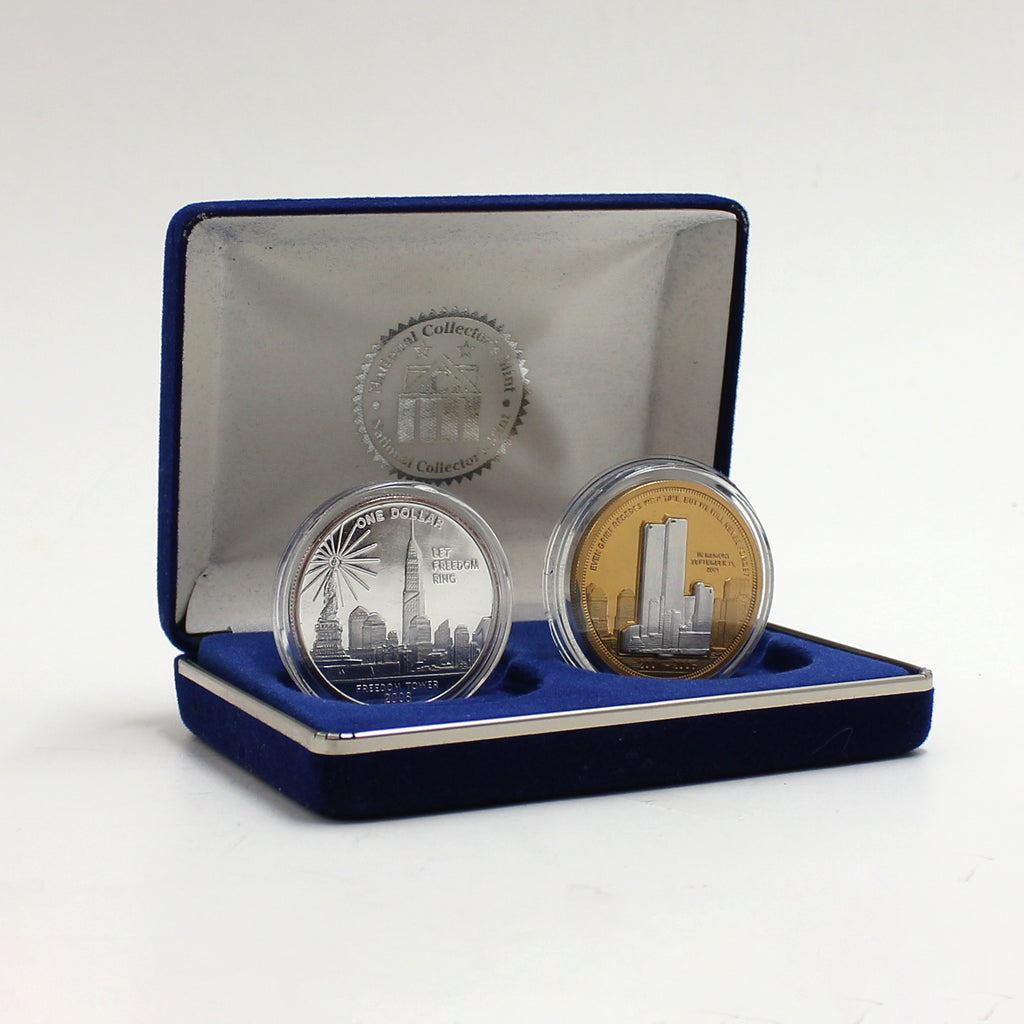 2006 USA NCM World Trade Center & Freedom Tower Coin Set (Inc. 1oz. .999 Silver Coin)