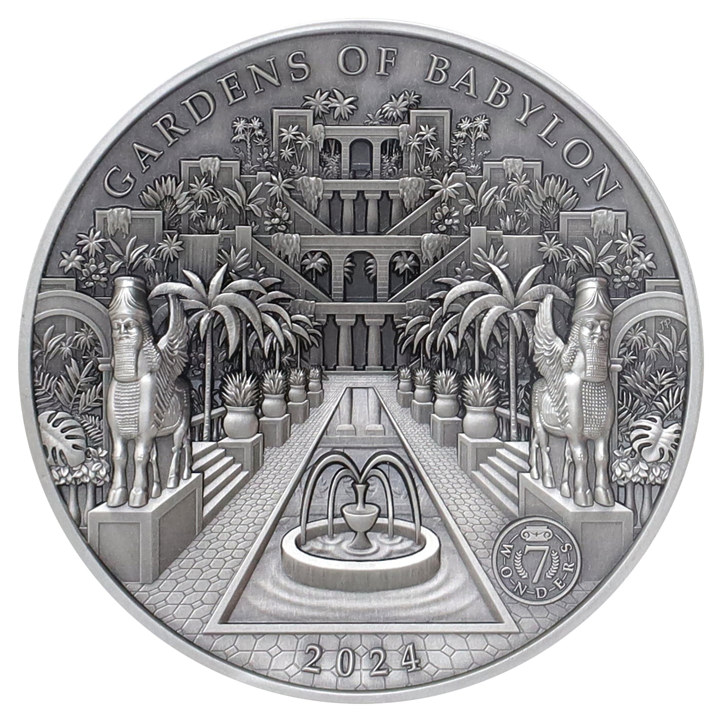 2024 Solomon Islands $10 7 Wonders: Hanging Gardens of Babylon 100g Silver (No Tax)