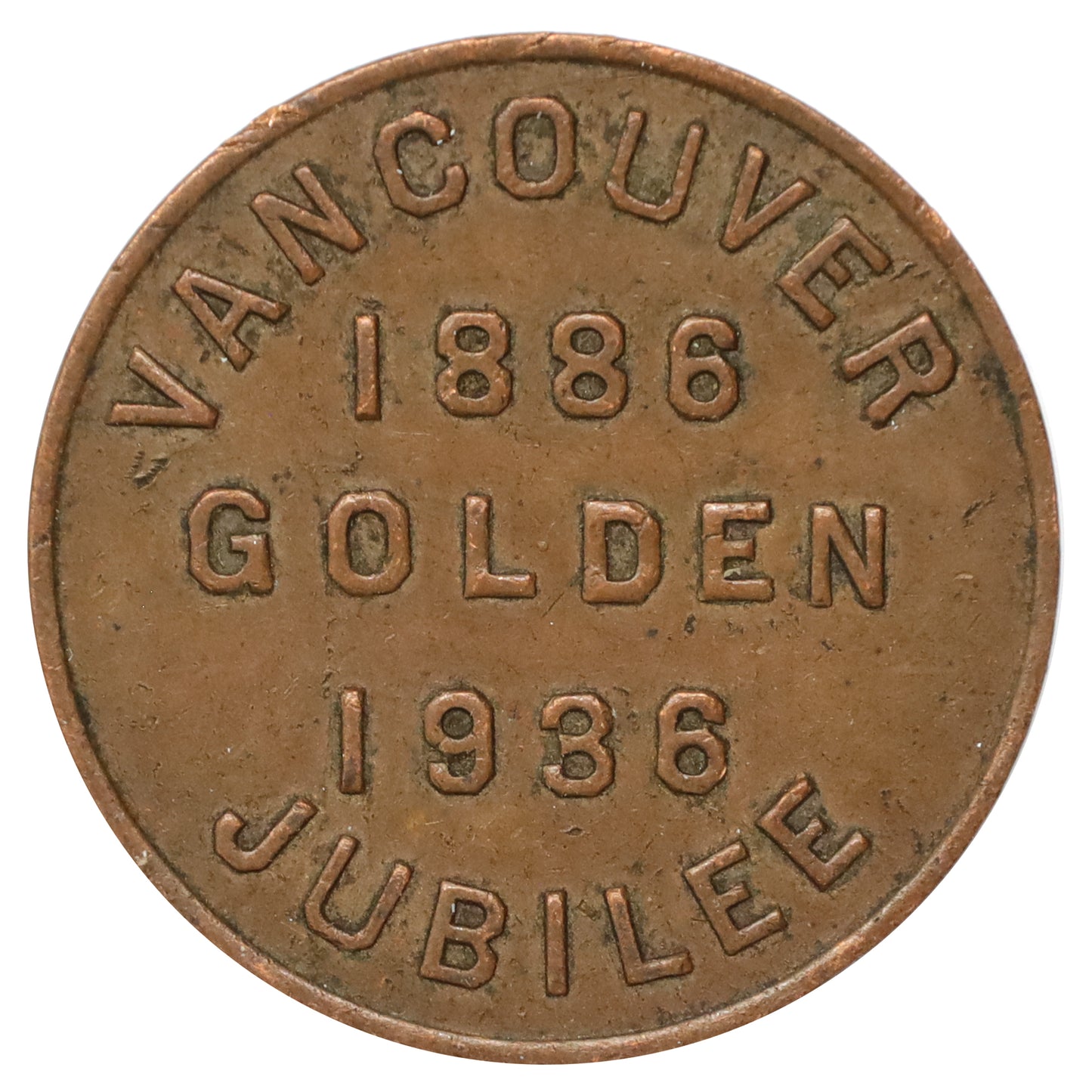 1936 Vancouver, BC, Golden Jubilee "Key to the City" Token