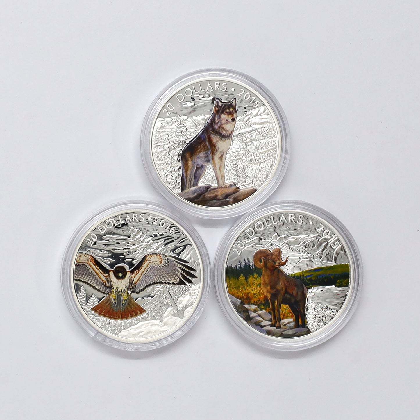 Lot of 3x 2015 & 2016 $20 Majestic Animals Fine Silver Coins (No Tax) Coins Only, Issues