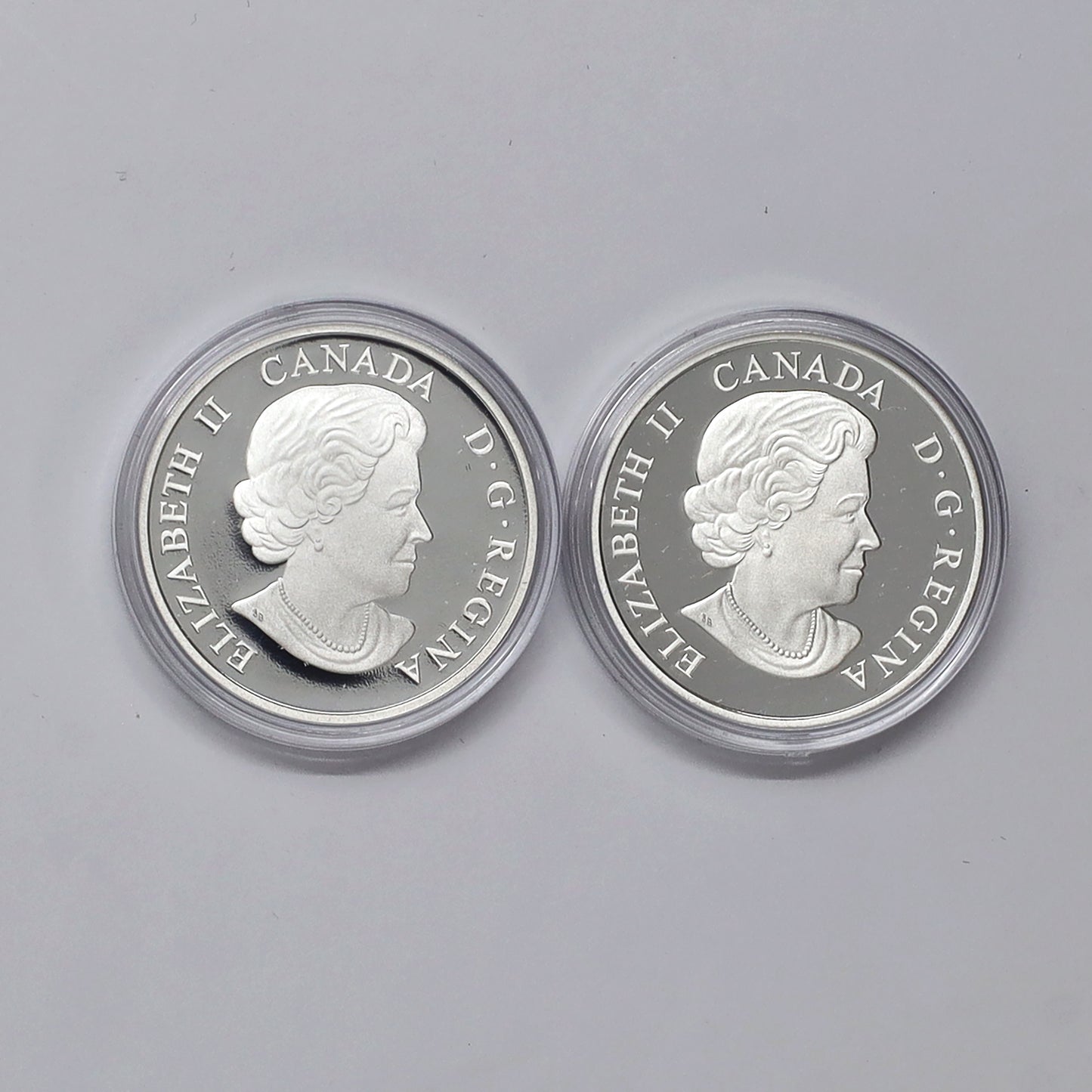 Pair of 2014 Canada $20 Iconic Animal Silver Coins (No Tax) Coins Only, Scr. Caps