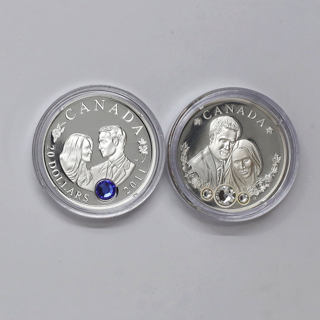 Pair of 2011 & 2018 Royal Wedding Silver Coins (No Tax) Coins Only, Scr. Caps